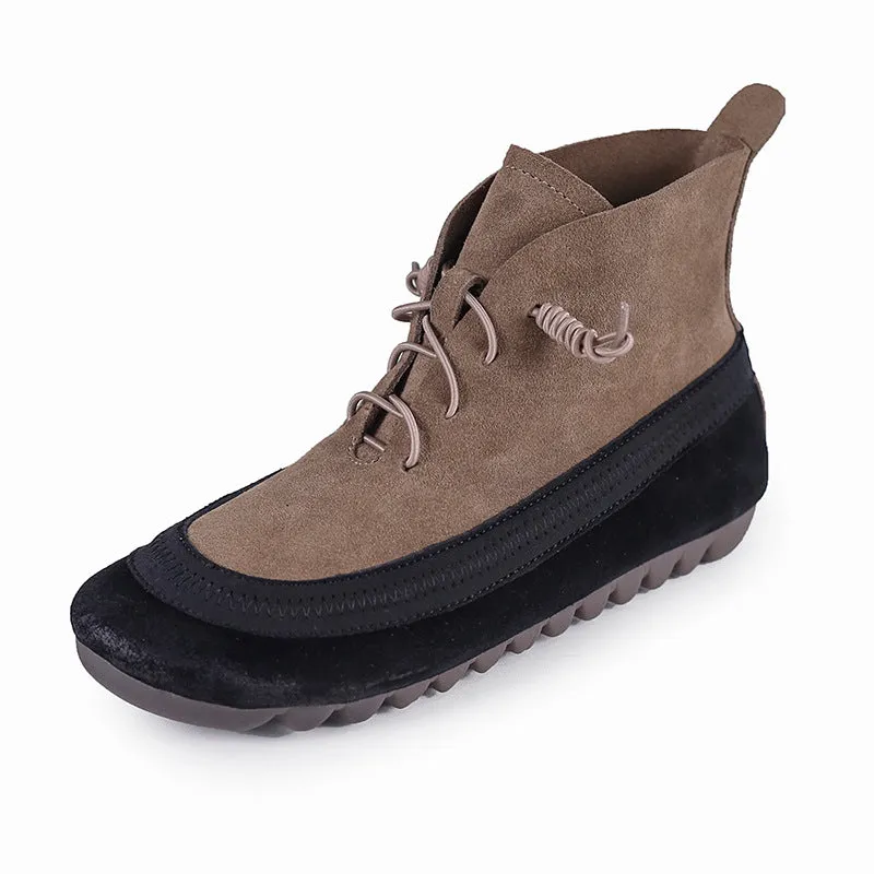 Vintage Stretch Leather Women's Martin Boots
