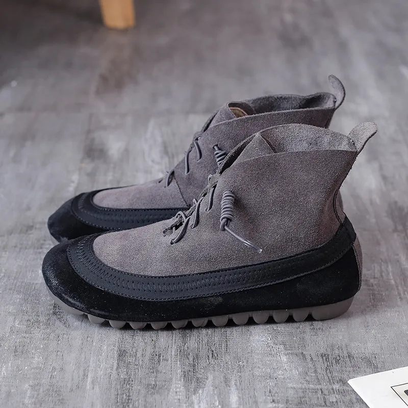 Vintage Stretch Leather Women's Martin Boots