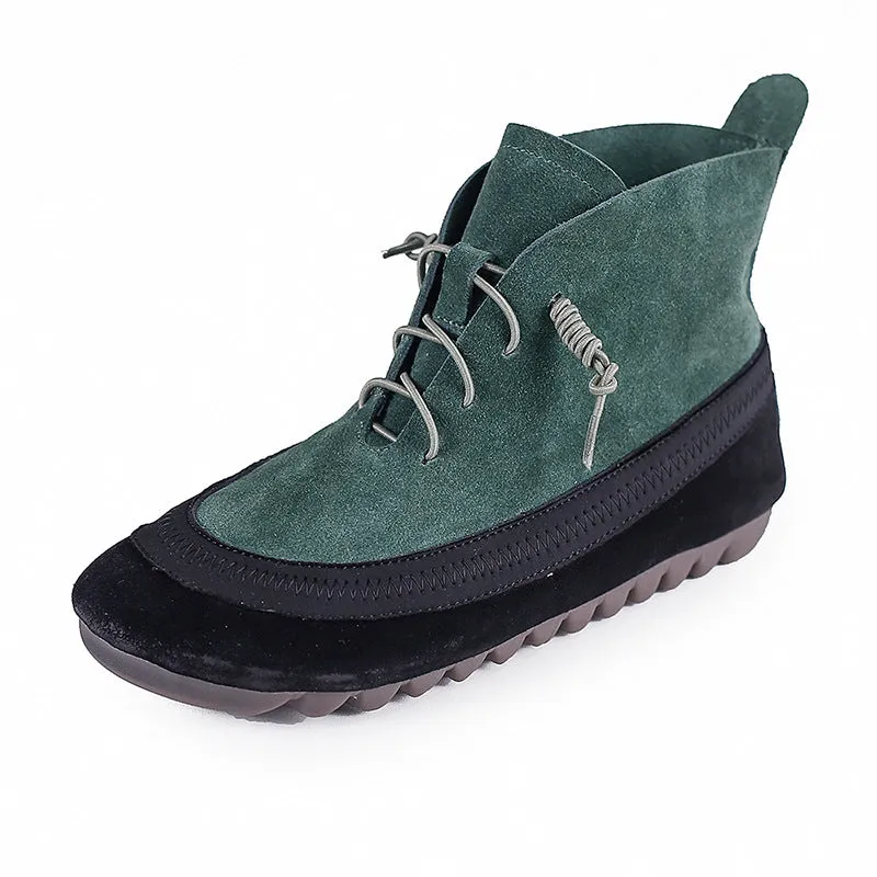 Vintage Stretch Leather Women's Martin Boots