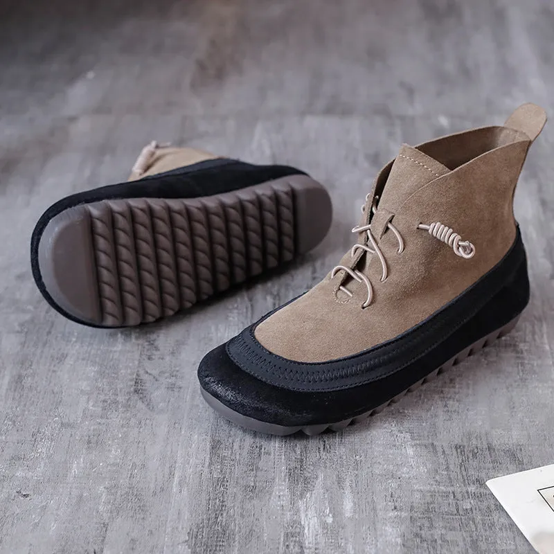 Vintage Stretch Leather Women's Martin Boots