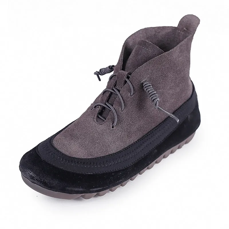 Vintage Stretch Leather Women's Martin Boots