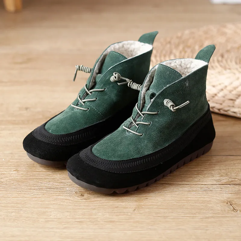 Vintage Stretch Leather Women's Martin Boots