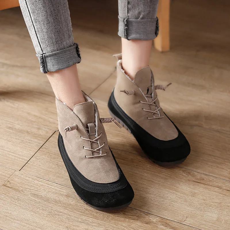 Vintage Stretch Leather Women's Martin Boots