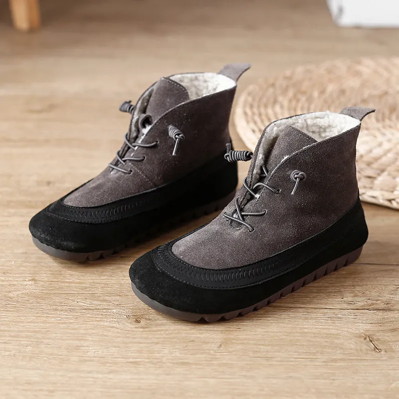 Vintage Stretch Leather Women's Martin Boots