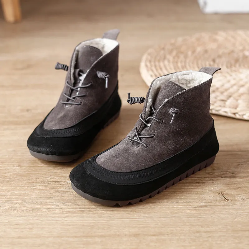 Vintage Stretch Leather Women's Martin Boots