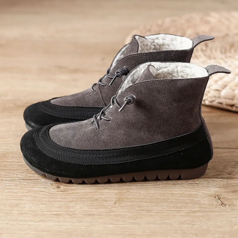 Vintage Stretch Leather Women's Martin Boots