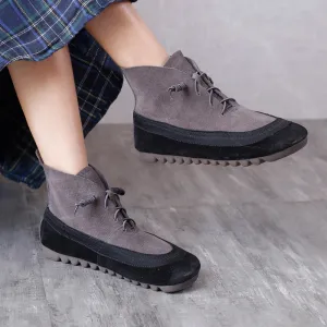 Vintage Stretch Leather Women's Martin Boots