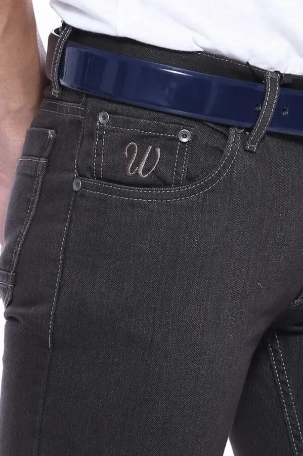 Washed Fabric Brown Men Jean Pants - Wessi