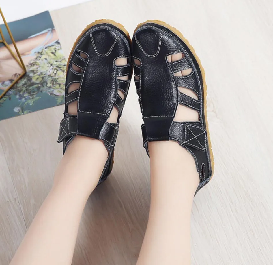 Women Gladiator Sandals Shoes Genuine Leather
