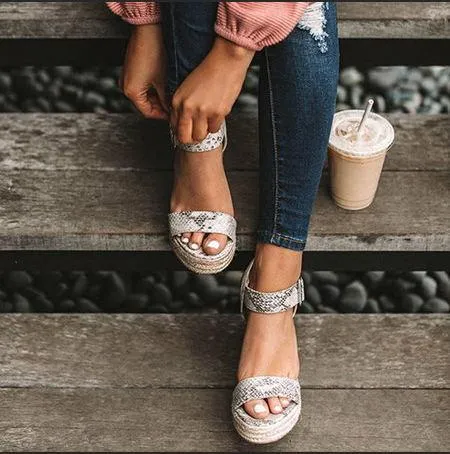 Women High Platform Heels Cozy Shoes Open Toe Elevator Wedge Sandal