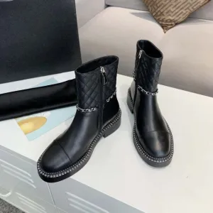 Women Riding Winter Genuine Leather Platform Short Boots