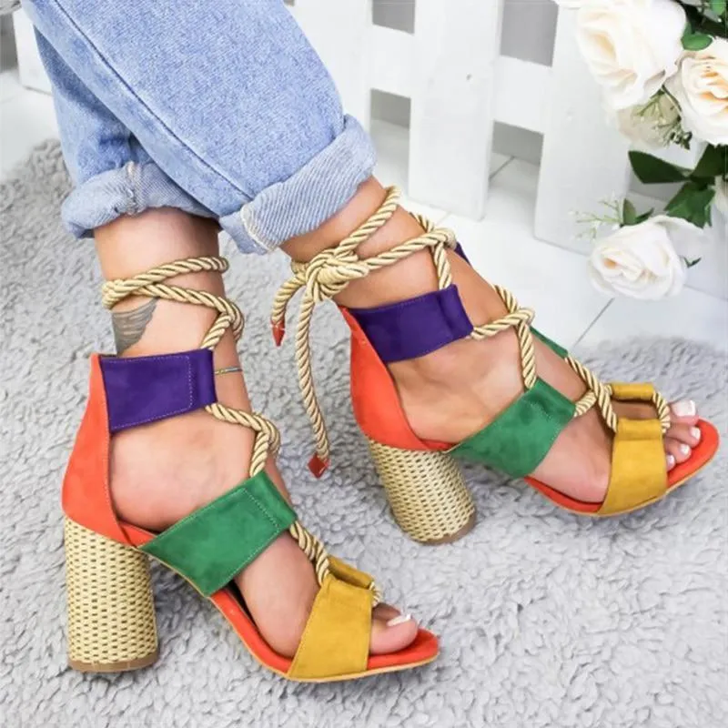Women Sandals Lace Up  Shoes Woman Heels Sandals