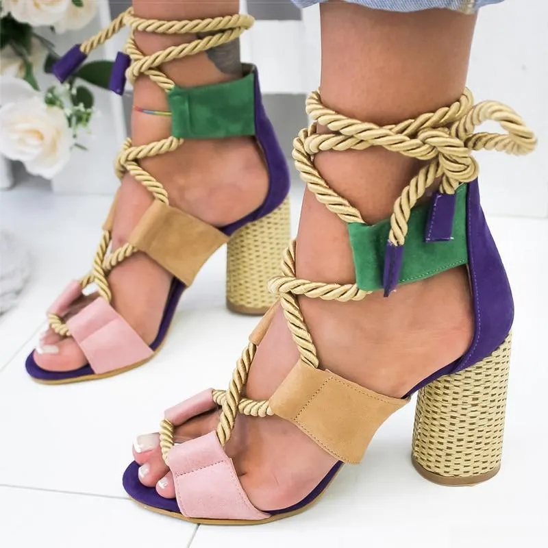 Women Sandals Lace Up  Shoes Woman Heels Sandals
