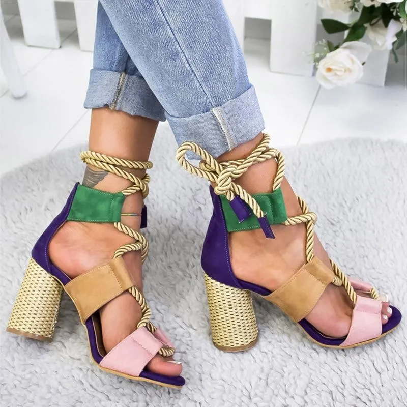 Women Sandals Lace Up  Shoes Woman Heels Sandals