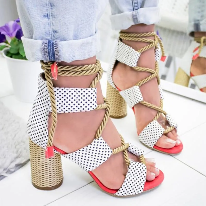 Women Sandals Lace Up  Shoes Woman Heels Sandals
