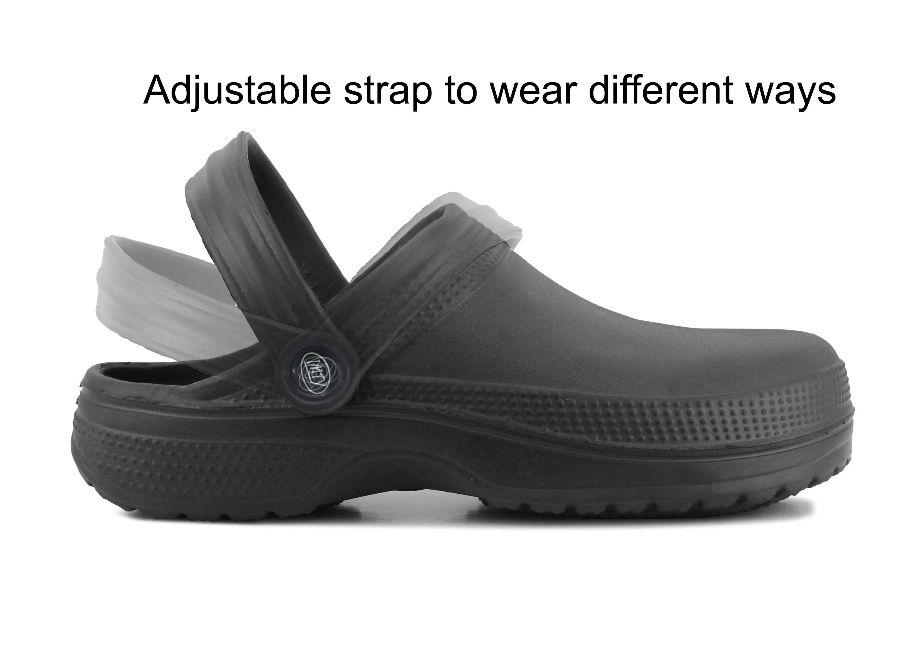 Womens Lightweight EVA Clogs Ladies Wide Fitting Slip On Hospital Nurse Garden Mules in Black