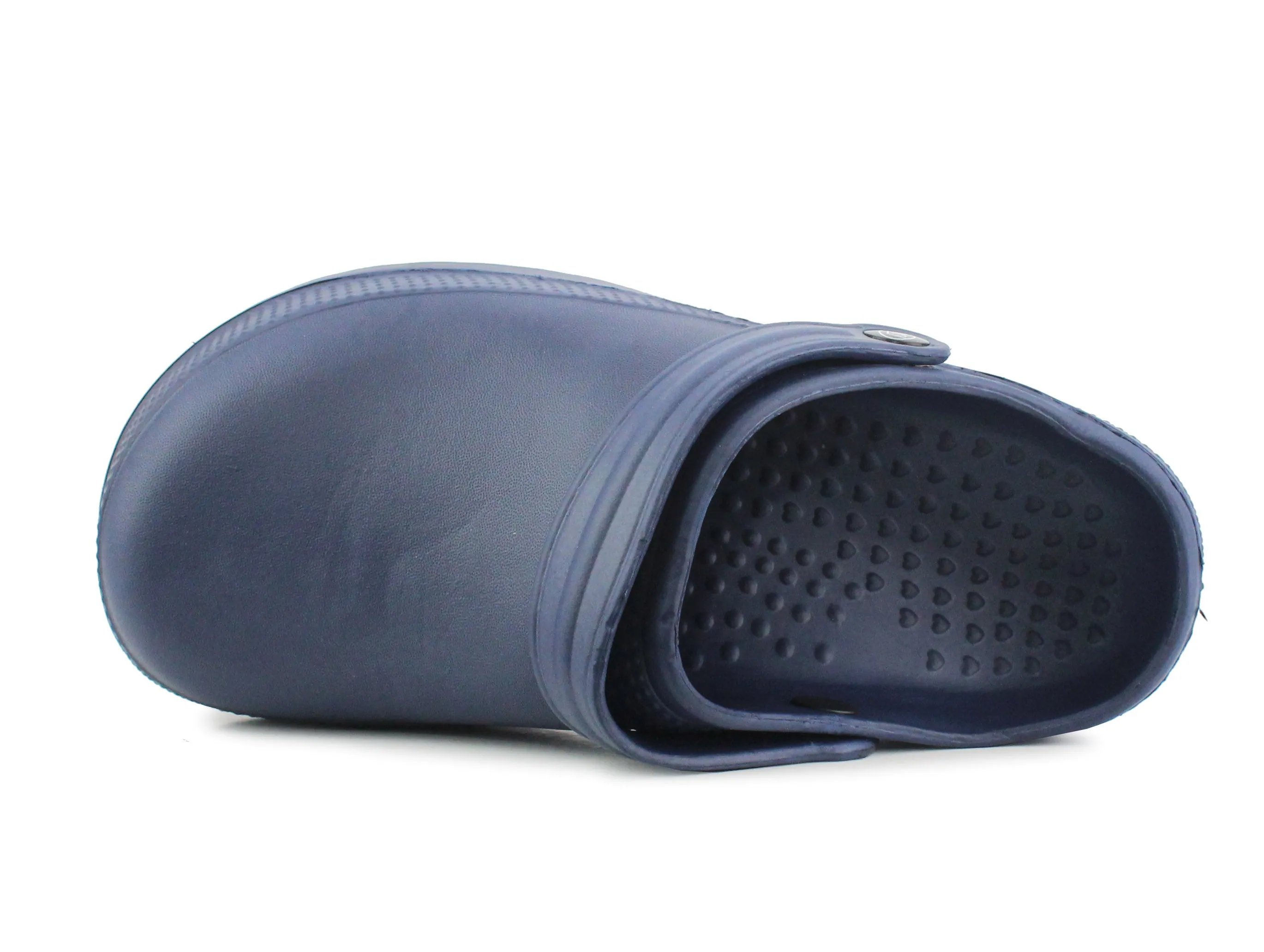 Womens Lightweight EVA Clogs Ladies Wide Fitting Slip On Hospital Nurse Garden Mules in Navy