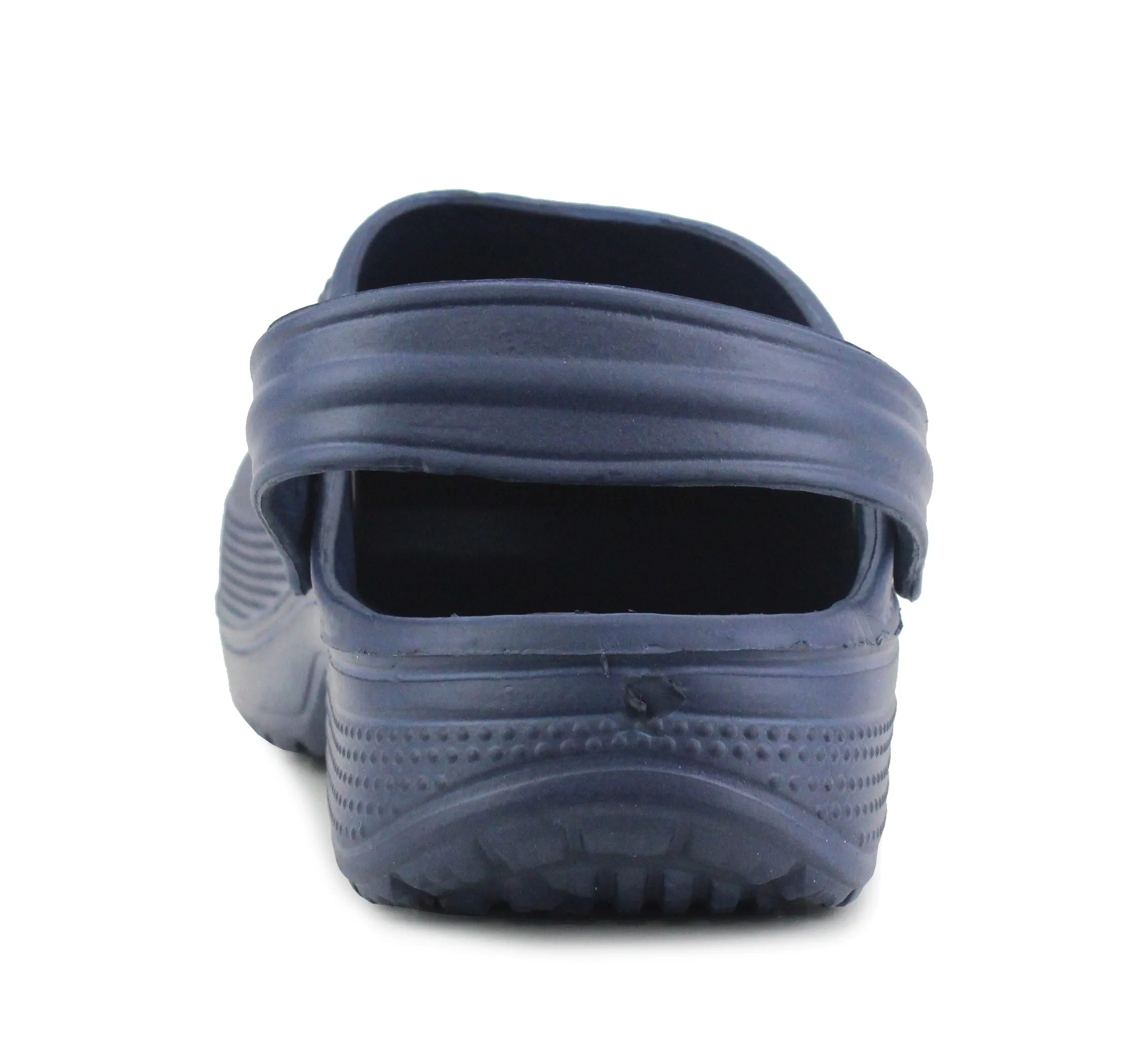 Womens Lightweight EVA Clogs Ladies Wide Fitting Slip On Hospital Nurse Garden Mules in Navy