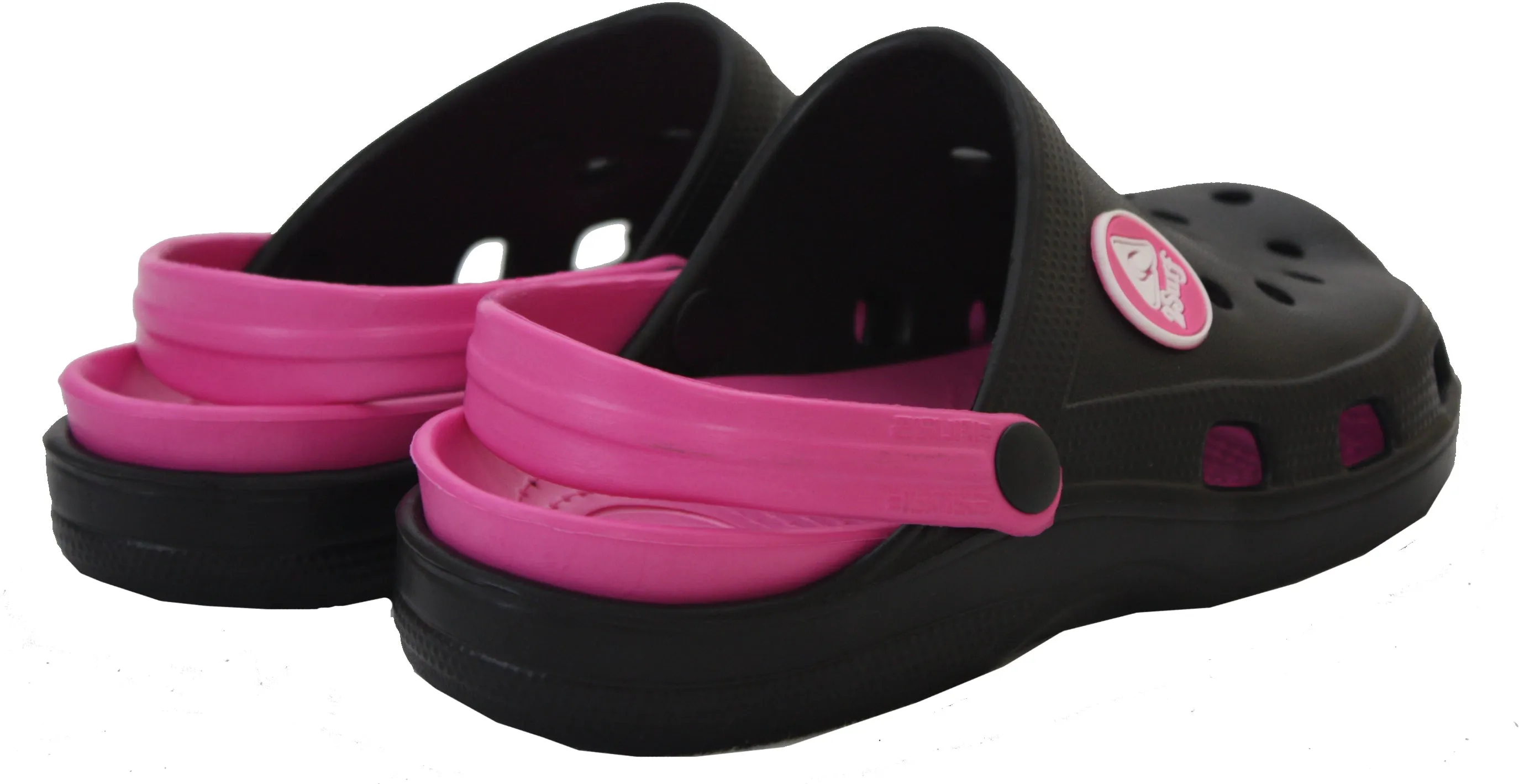 Womens Lightweight EVA Clogs Mules Flip Flops Summer Sandals Garden Beach Slippers Flat Shoes Black/Pink