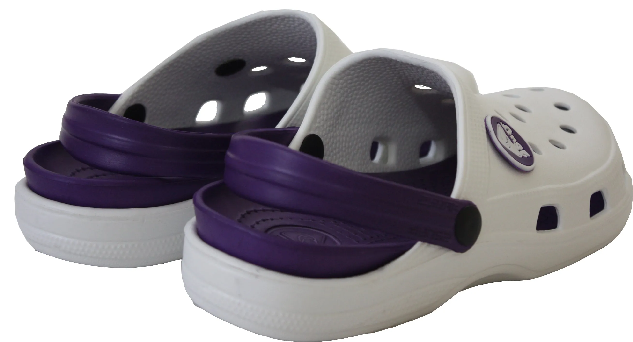 Womens Lightweight EVA Clogs Mules Flip Flops Summer Sandals Garden Beach Slippers Flat Shoes White Purple