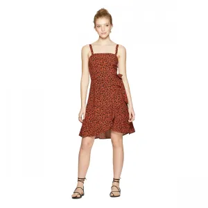 Xhilaration Leopard Print Sleeveless Square Neck Side-Tie Dress